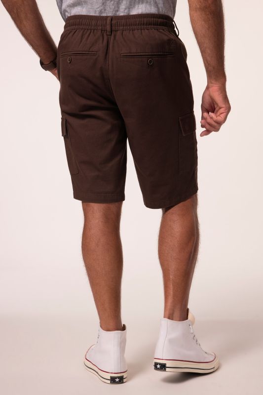 Bermuda aspect lin. Poches cargo et taille élastique - jusqu'au 8XL