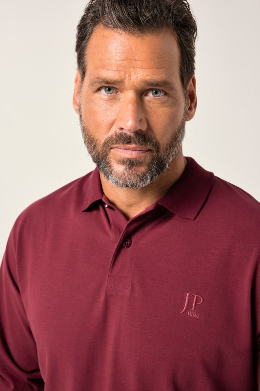 Polo JP 1880 ventre confort, coupe Basic, manches longues et tissu piqué - du XXL au 8&nbsp