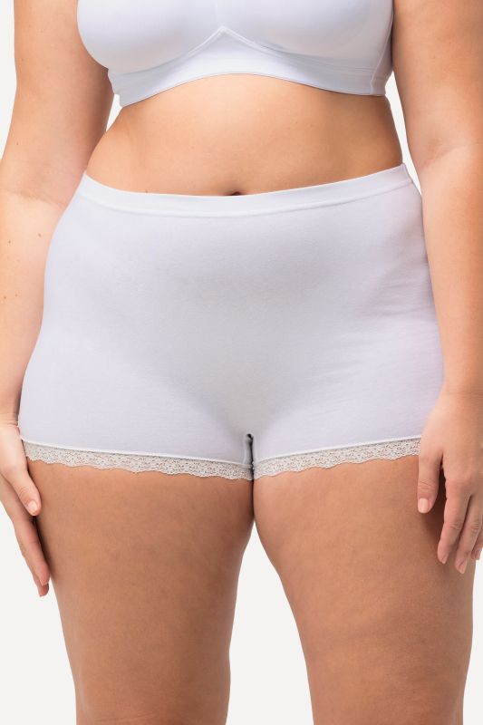 Shorties en lot de 3, motif pois et dentelle