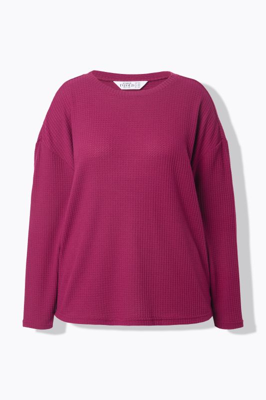 Pyjama, deux pièces, jersey texturé, manches longues, short