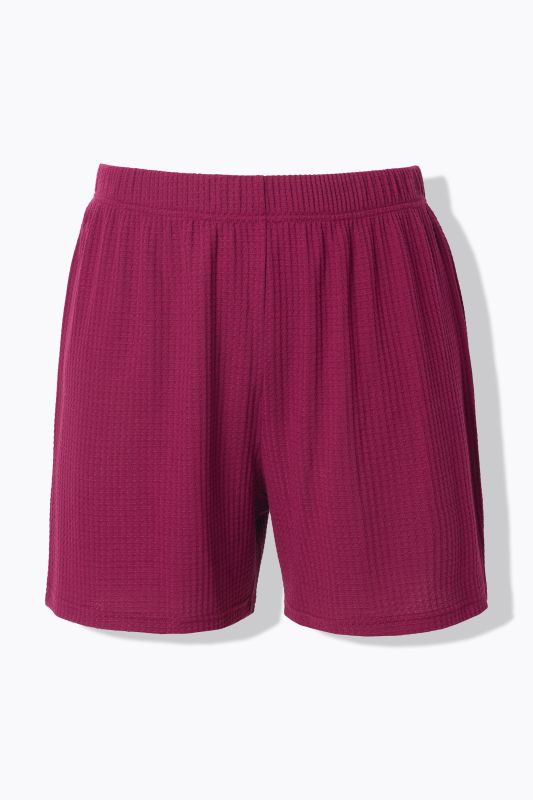 Pyjama, deux pièces, jersey texturé, manches longues, short