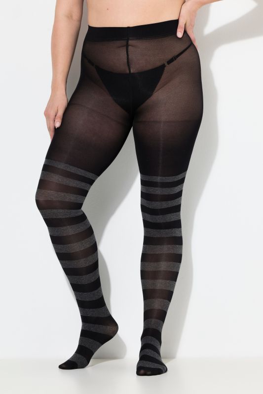 Collants rayés en coton