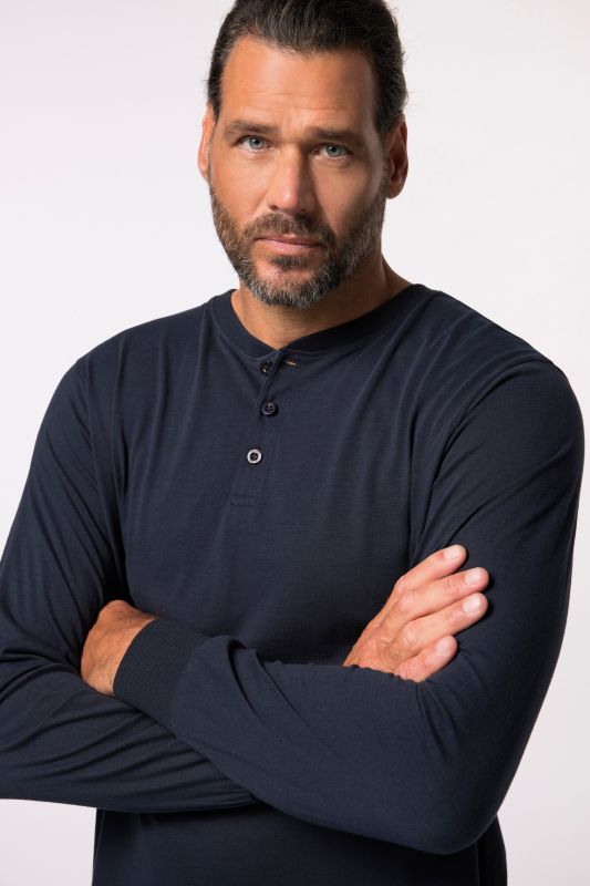 Chemise de nuit, manches longues et col Henley - jusqu'au 8 XL