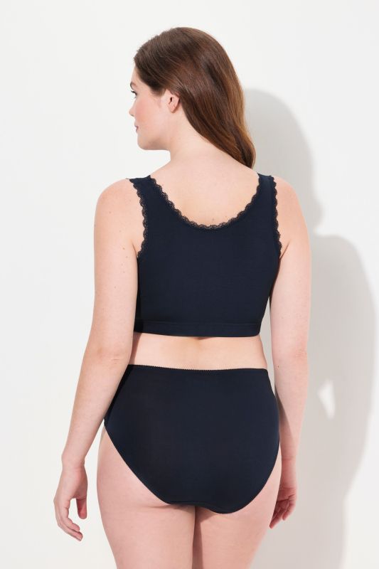 Bustier en coton bio, liseré fantaisie, décolleté en V
