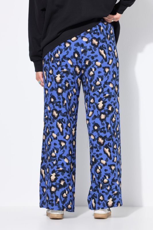 Pantalon en mousseline, imprimé léopard coloré, coupe Wide Legs