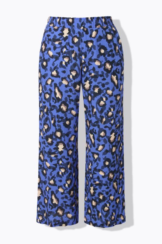Pantalon en mousseline, imprimé léopard coloré, coupe Wide Legs