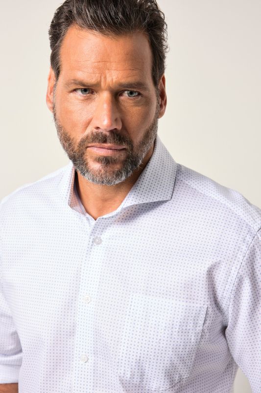Chemise JP 1880 coupe Modern Fit, imprimé minimaliste, manches longues et col requin, collection Business - jusqu'au 8 XL