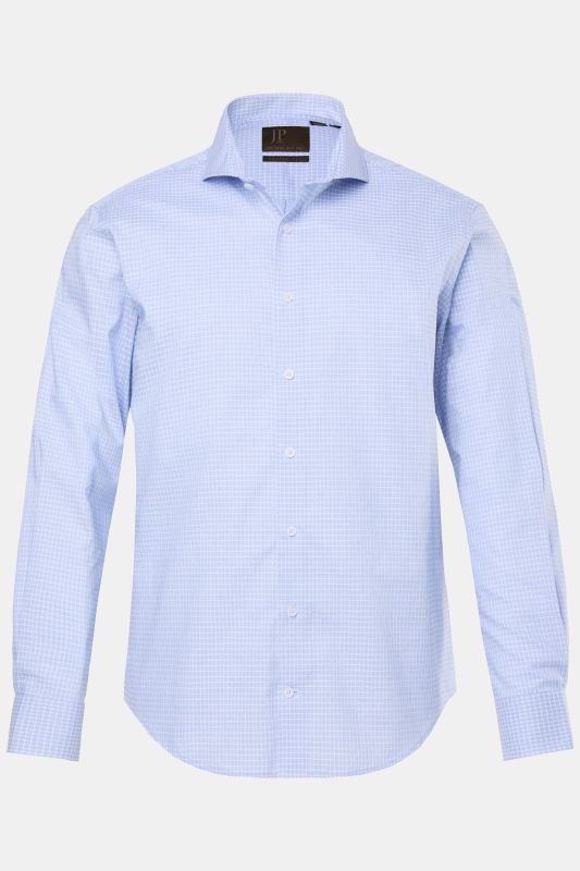 Chemise à carreaux JP 1880 coupe Modern Fit, manches longues et col requin, entretien EasyCare, collection Business - jusqu'au 8 XL