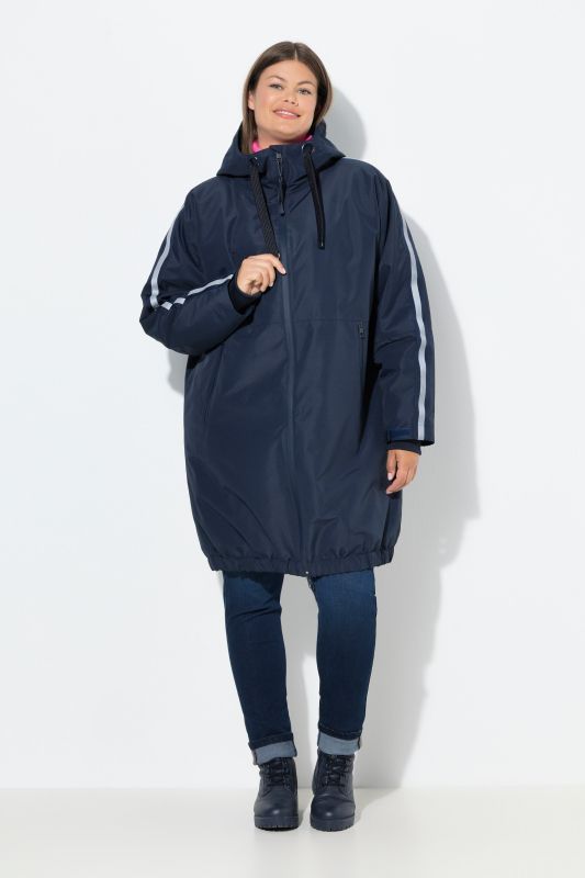 Veste technique oversize à capuche, doublure matelassée et fermeture à glissière à double sens