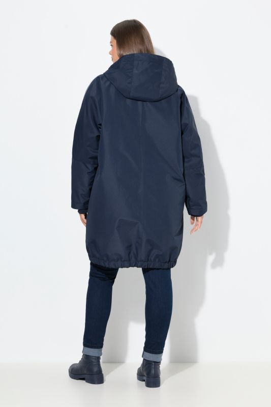 Veste technique oversize à capuche, doublure matelassée et fermeture à glissière à double sens