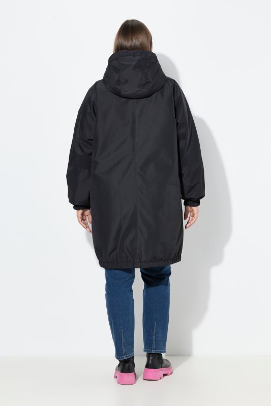 Veste technique oversize à capuche, modèle réversible, avec fermeture à glissière à double sens