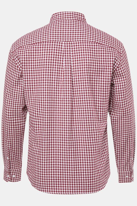 Chemise JP 1880 en flanelle à carreaux, manches longues et col à pointes boutonnées, coupe Modern Fit - jusqu'au 8 XL