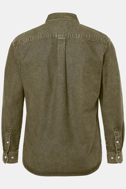 Chemise en jean coloré JP 1880, manches longues et col Kent, coupe Modern Fit avec finition FLEXNAMIC® - jusqu'au 8 