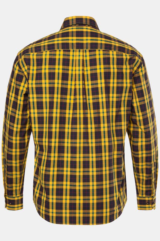Chemise à carreaux JP 1880, manches longues et col Kent, coupe Modern Fit - jusqu'au 8&nbsp