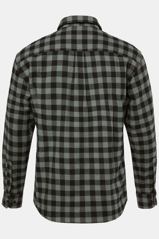 Chemise JP 1880 en flanelle à carreaux, manches longues et col Kent, coupe Modern Fit - jusqu'au 8&nbsp