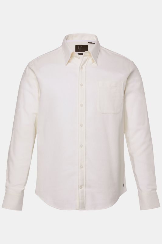 Chemise JP 1880 en flanelle à carreaux, manches longues, col à pointes boutonnées (boutons invisibles), coupe Modern Fit - jusqu'au 8&nbsp