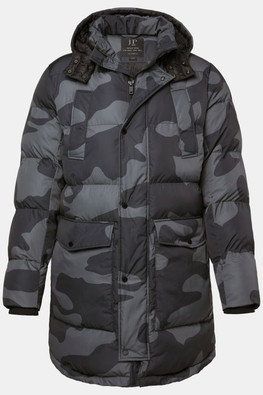 Parka matelassée JP 1880, capuche et cordon sous tunnel à la taille, imprimé camouflage - jusqu'au 7 XL