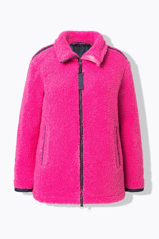 Veste en polaire bouclée, col montant et manches longues
