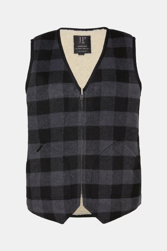 Gilet en laine JP 1880, fermeture à glissière, laine (proportion élevée) et polaire bouclée - jusqu'au 7 XL
