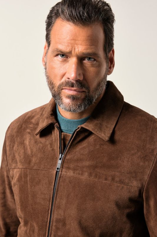 Veste JP 1880 en véritable cuir de vachette, poches à rabat- jusqu'au 7 XL