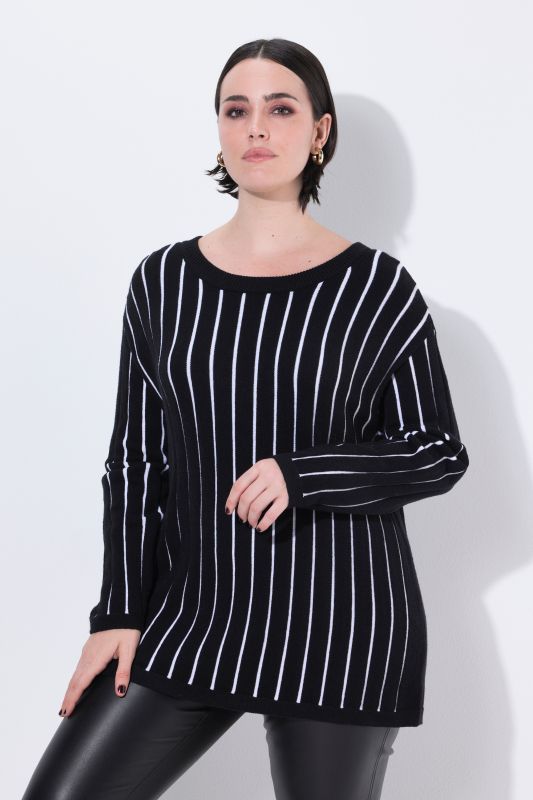 Pull rayé, manches longues, coupe Slim Fit