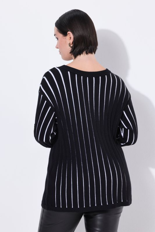 Pull rayé, manches longues, coupe Slim Fit