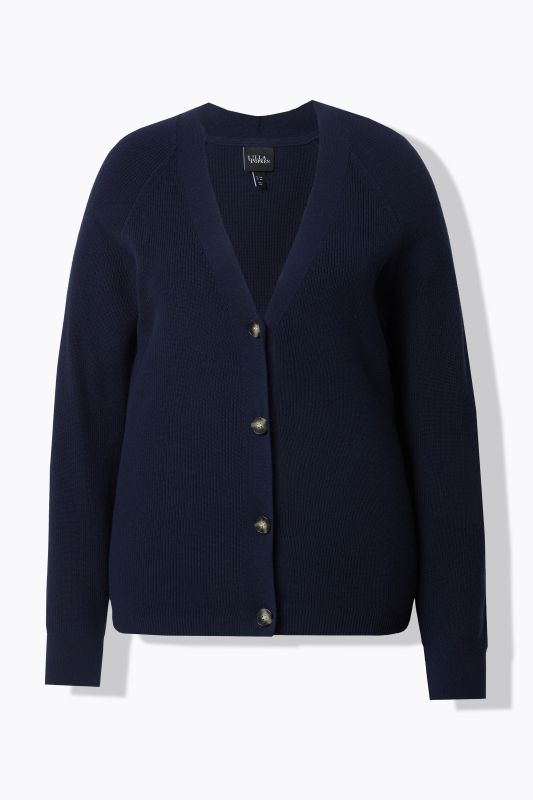 Cardigan à manches longues, encolure en V et boutons