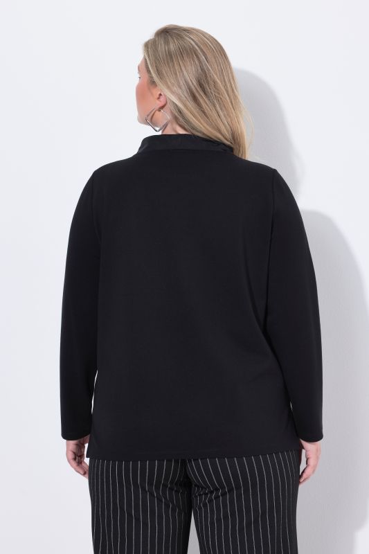 Sweat-shirt à col montant et manches longues, poches