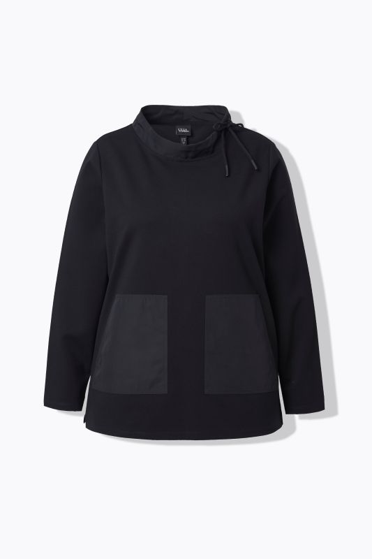 Sweat-shirt à col montant et manches longues, poches