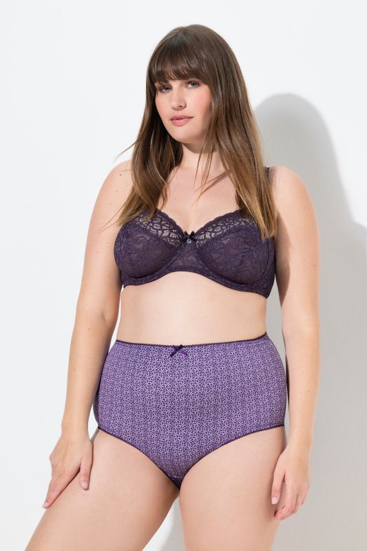 Culottes maxi, lot de 5. Taille haute. Fleurs/uni