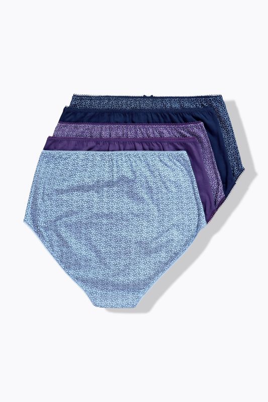 Culottes maxi, lot de 5. Taille haute. Fleurs/uni