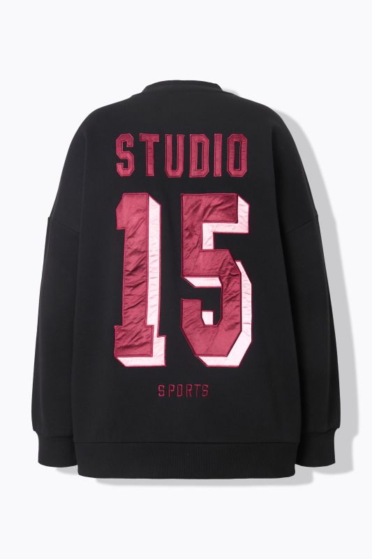 Sweat-shirt oversize satiné, avec manches ballon