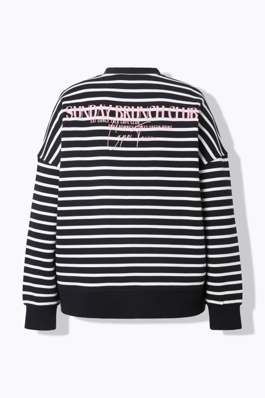 Sweat-shirt oversize à rayures, avec message