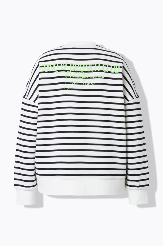 Sweat-shirt oversize à rayures, avec message