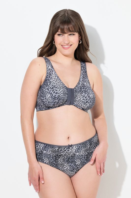 Bustier sans armatures avec motif léopard et fermeture à l'avant
