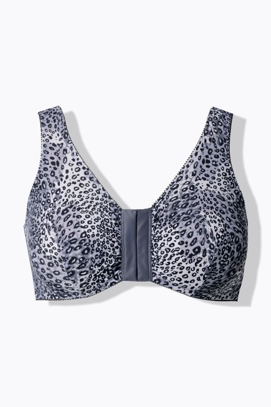 Bustier sans armatures avec motif léopard et fermeture à l'avant
