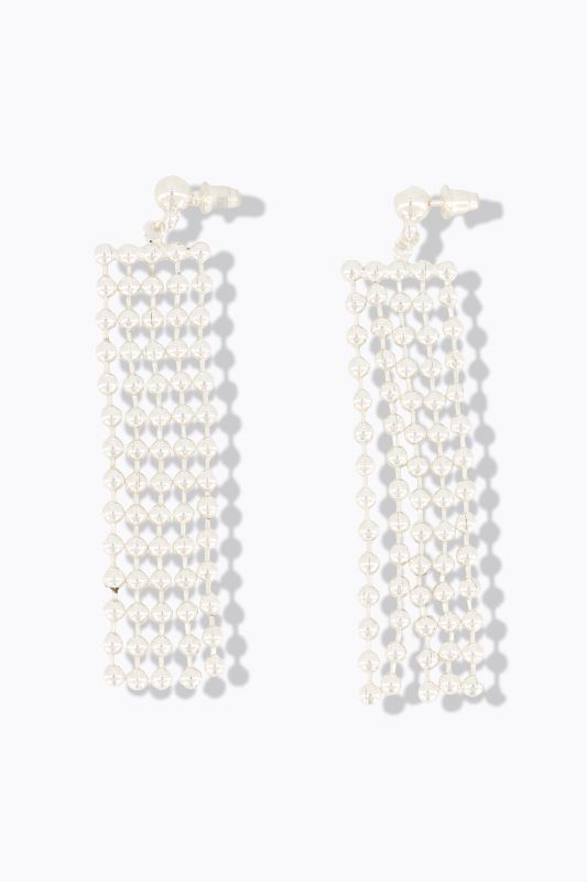 Boucles d'oreille, 5 chaînettes, perles métalliques