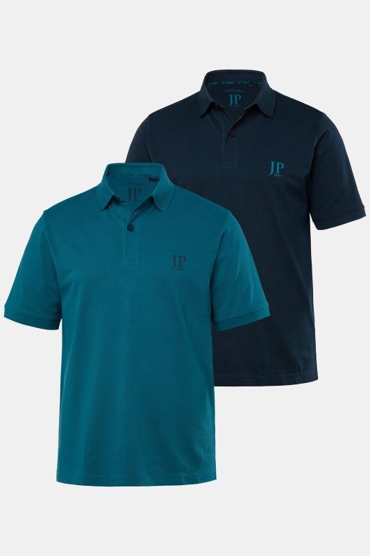 Lot de 2 polos, collection Basic - coton piqué, peigné