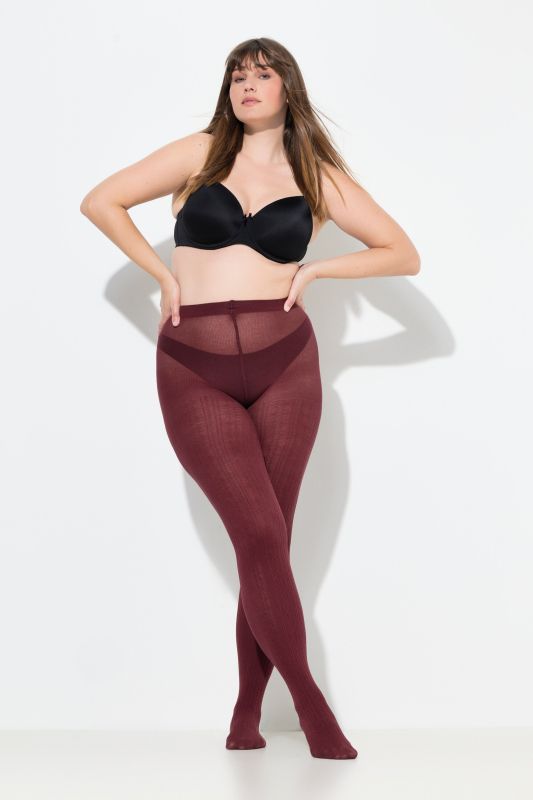 Collants chauds en maille, maille torsadée tendance