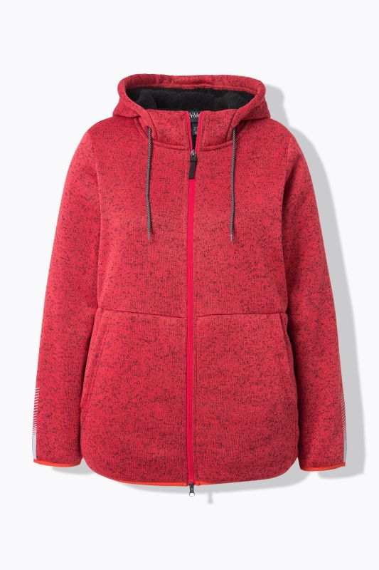 Veste en maille polaire, doublure en polaire, fermeture à glissière à double sens, réflecteur