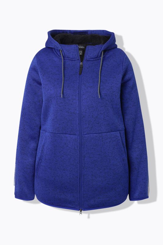 Veste en maille polaire, doublure en polaire, fermeture à glissière à double sens, réflecteur