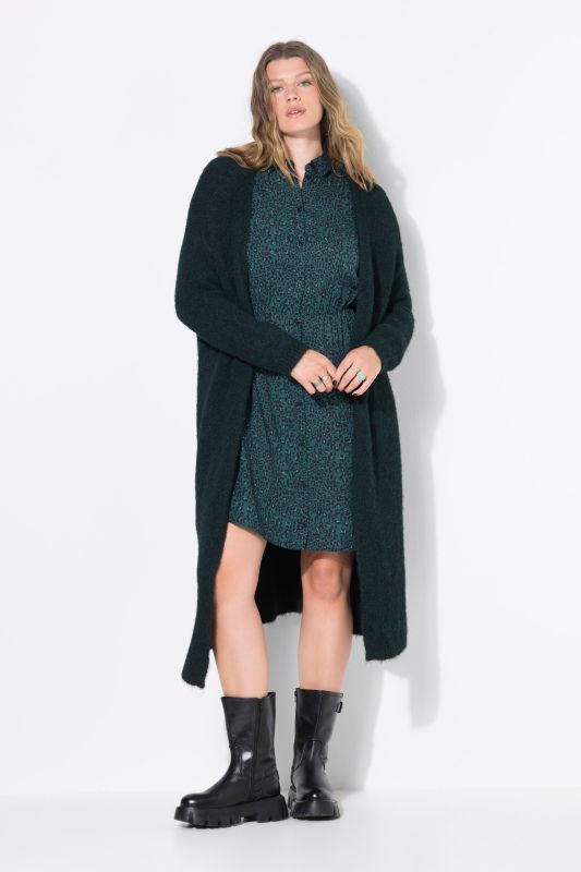 Cardigan long oversized à manches longues, coupe ouverte