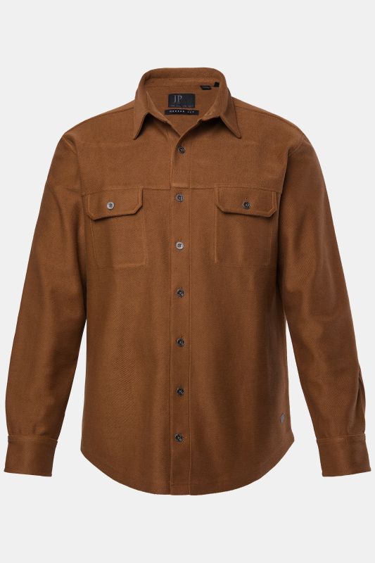 Chemise en molleton JP1880, manches longues et col Kent, coupe Modern Fit - jusqu'au 8&nbsp;XL