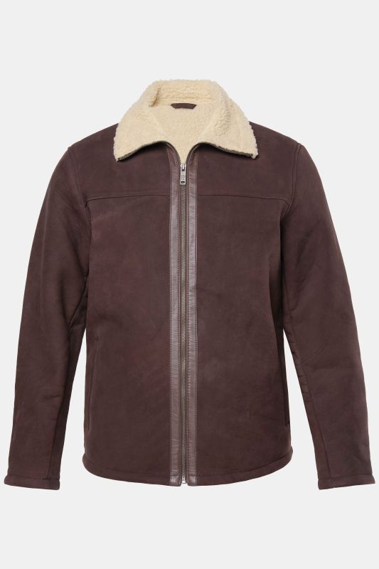Veste JP 1880 en véritable cuir nappa d'agneau, intérieur doublé peluche - jusqu'au 7 XL