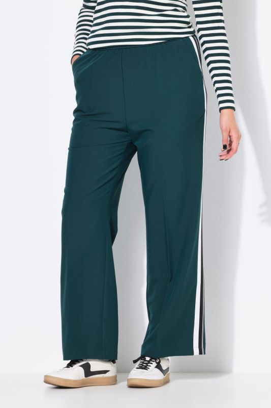 Pantalon, coupe Straight Wide Legs. Bandes fantaisies sur les côtés