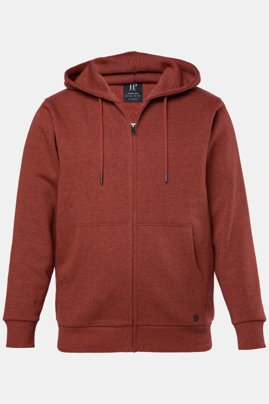 Veste à capuche JP 1880 en molleton, fermeture à glissière et poche kangourou - jusqu'au 8 XL