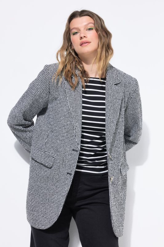 Blazer oversize à motif pied-de-coq