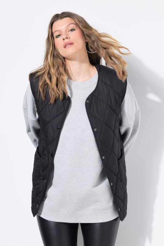 Gilet matelassé léger coupe oversize, avec boutons-pression