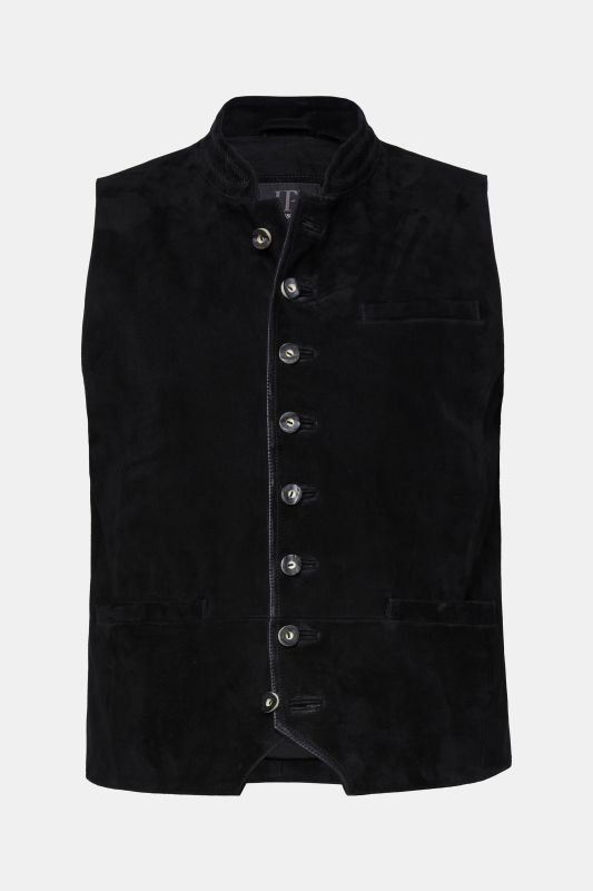 Gilet traditionnel JP 1880, en cuir suédé de chèvre, col Mao - jusqu'au 72