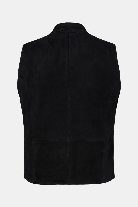 Gilet traditionnel JP 1880, en cuir suédé de chèvre, col Mao - jusqu'au 72